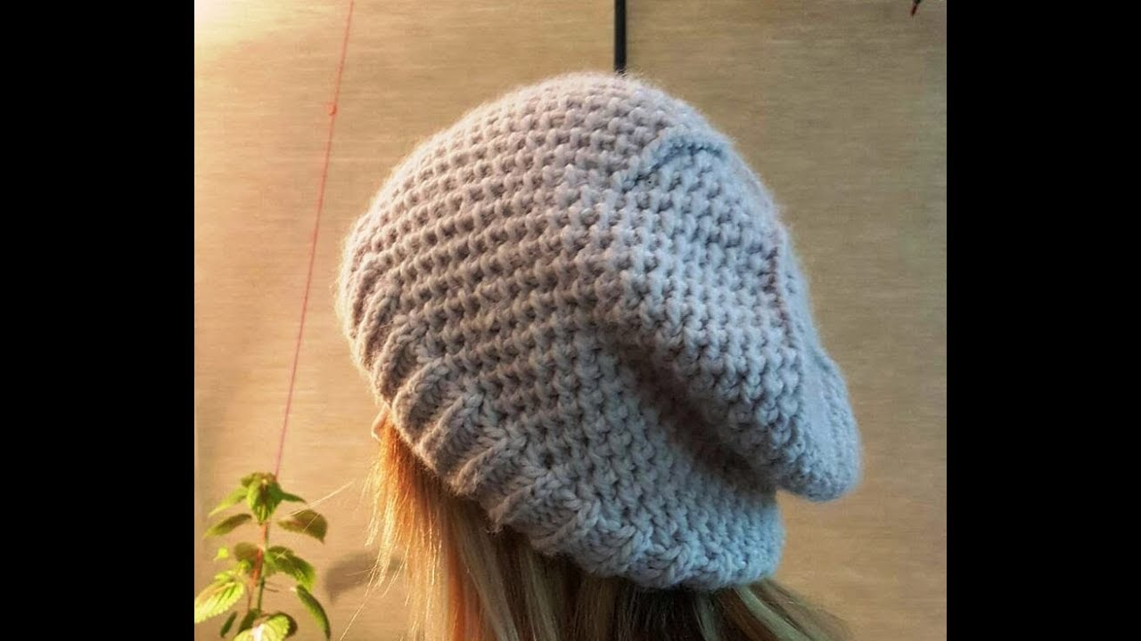 Free Knitting Slouchy Hat Patterns How To Knit A Slouchy Beanie Hat Long Version With Details