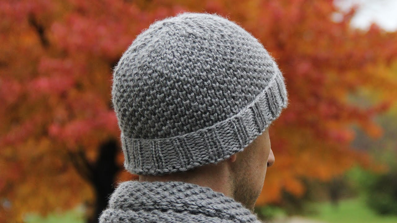 Free Patterns For Knitted Hats How To Knit Mens Hat Video Tutorial With Detailed Instructions