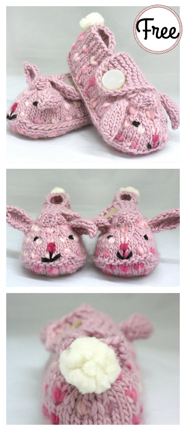 Free Patterns For Knitted Slippers Bunny Hop Thrummed Bunny Slippers Free Knitting Pattern