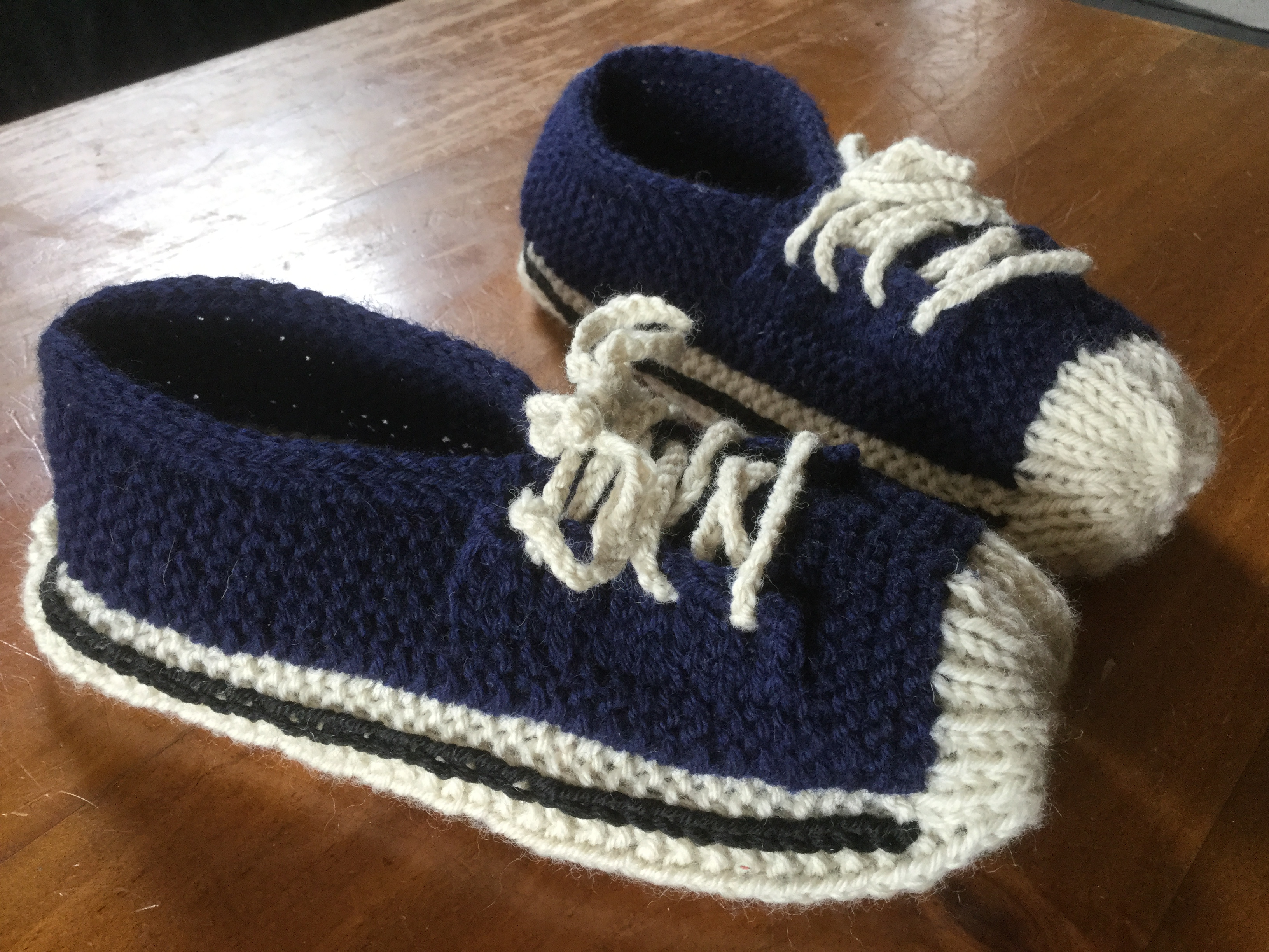 Free Patterns For Knitted Slippers Converse Style Sneaker Slippers Knitting Pattern The Knit Guru
