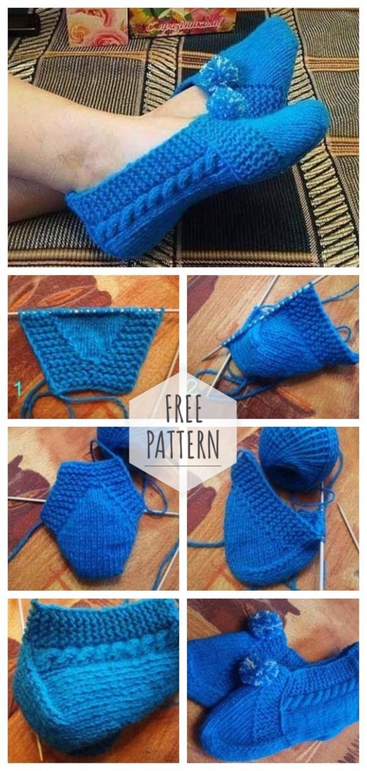 Free Patterns For Knitted Slippers Knit Slippers Without Seams