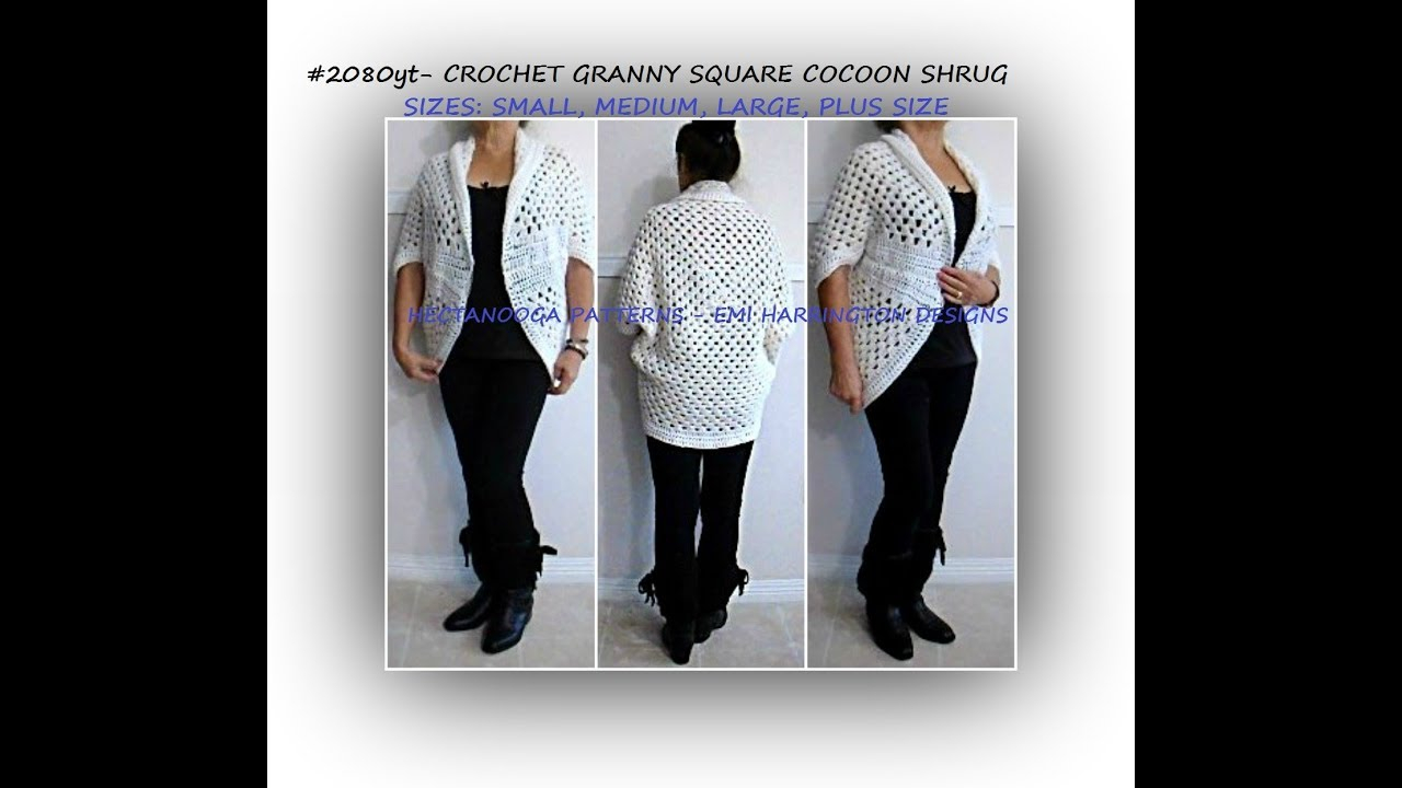 Free Plus Size Knitting Patterns Crochet Granny Square Cocoon Shrug Cardigan Sweater Small Plus Size Free Pattern 2080yt