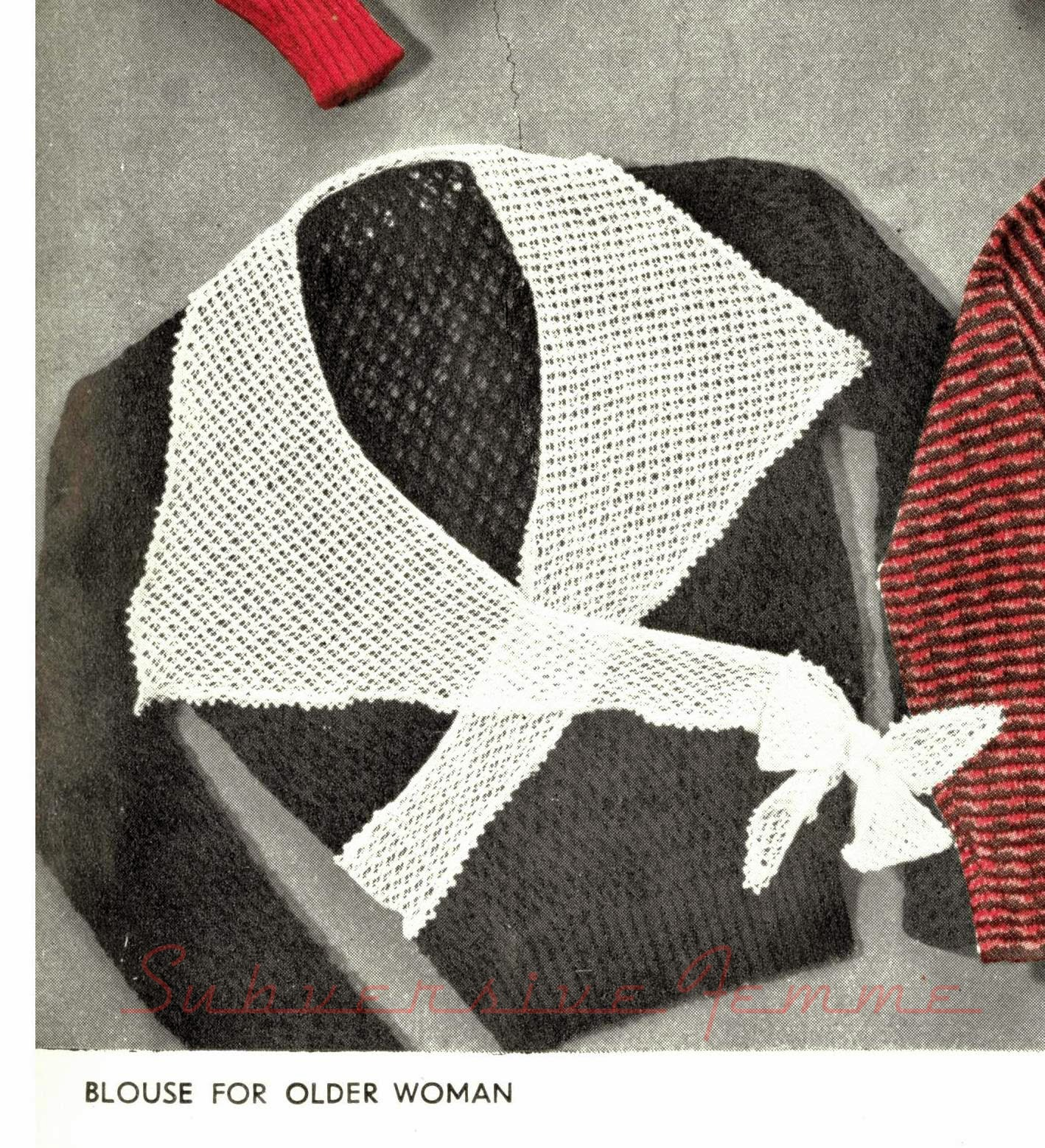 Free Plus Size Knitting Patterns Curvy Month Pattern One Knitted Artdeco Blouse C 1936