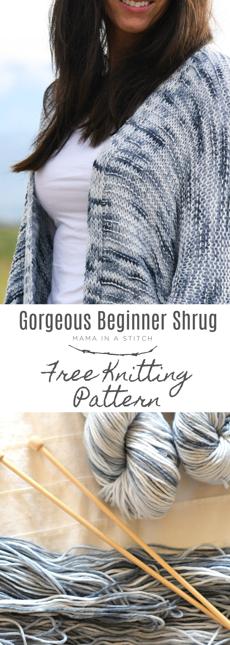 Free Plus Size Knitting Patterns Painted Sky Comfy Shrug Beginner Sweater Pattern Mama In A Stitch