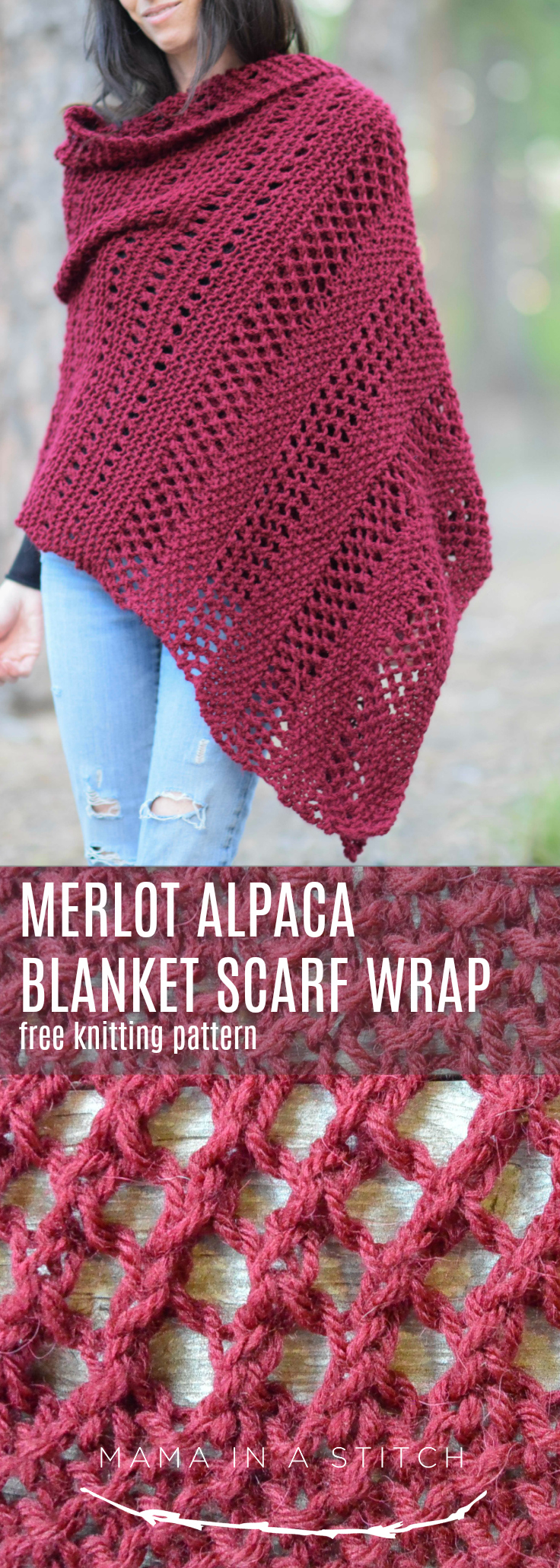 Free Shawl Knitting Pattern Merlot Alpaca Wrap Shawl Knitting Pattern Mama In A Stitch