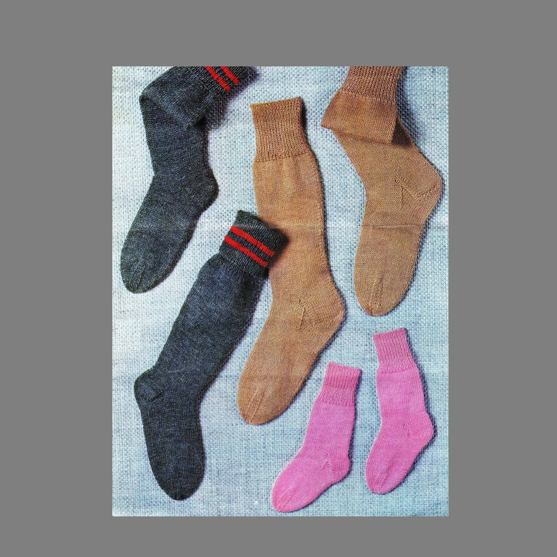 Free Two Needle Sock Knitting Patterns Pdf Sock Pattern4 Ply Socks In Three Stylesthree Sizestwo Needle Socks4ply Yarnvintage Sock Patterninstant Downloadpost Free Patterns