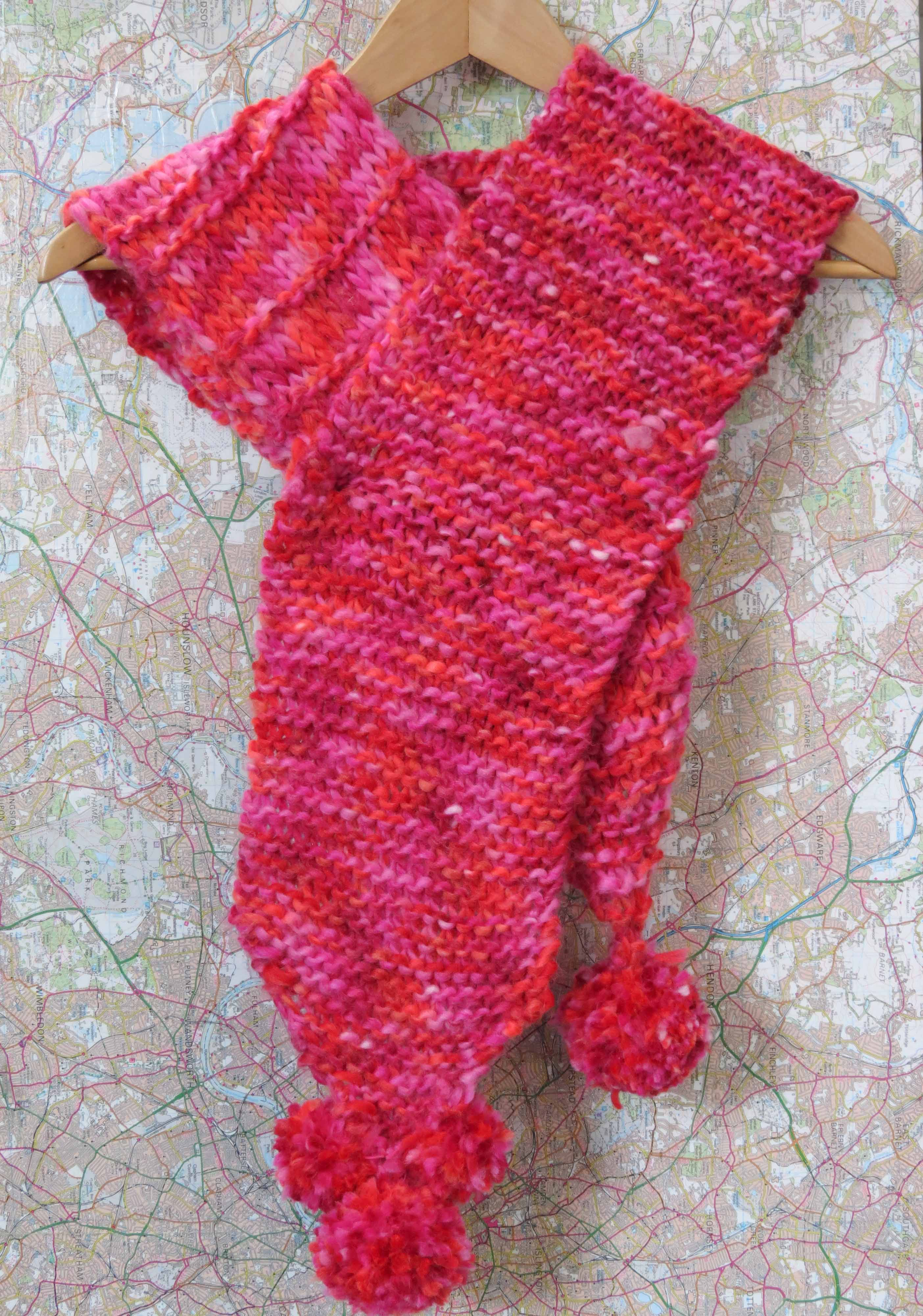 Free Uk Baby Knitting Patterns Knit A Fabulous Pompom Scarf Easy Pattern To Download Buttonbag