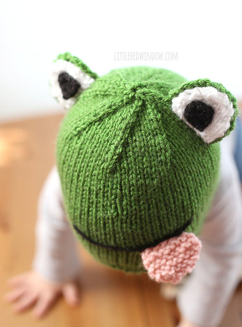 Frog Hat Knitting Pattern Ba Frog Hat Knitting Pattern Frog Hat Pattern Knit Frog Ba Hat Frog Photo Prop Frog Lover Gifts Kids Animal Hat Frog Ba Hat