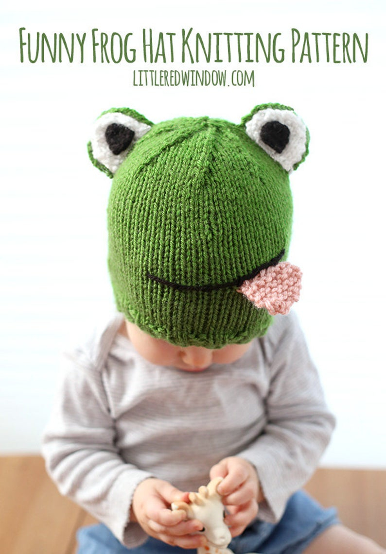 Frog Hat Knitting Pattern Ba Frog Hat Knitting Pattern Frog Hat Pattern Knit Frog Ba Hat Frog Photo Prop Frog Lover Gifts Kids Animal Hat Frog Ba Hat