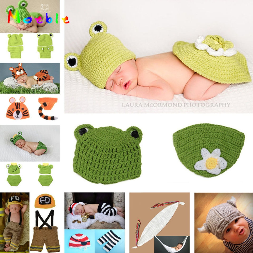 Frog Hat Knitting Pattern Us 52 41 Offba Crochet Frog Hat And Pants Set Photography Props Ba Crochet Aminal Beanie Photo Costume Set Knitted Hat 1set Mzs 027 In Hats