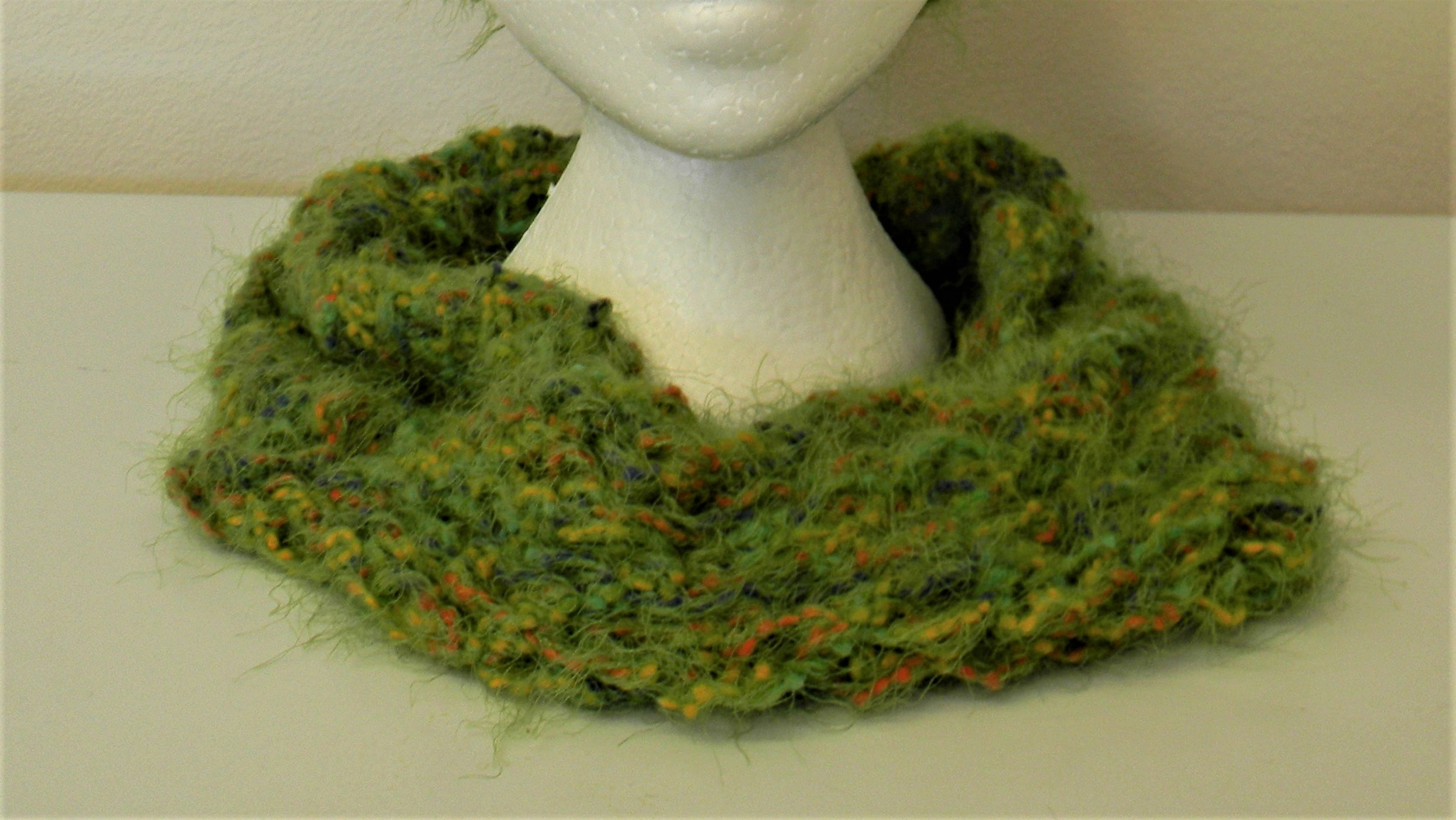 Hand Knit Scarf Pattern Sc 13 Green Fuzzy Hand Knit Scarf