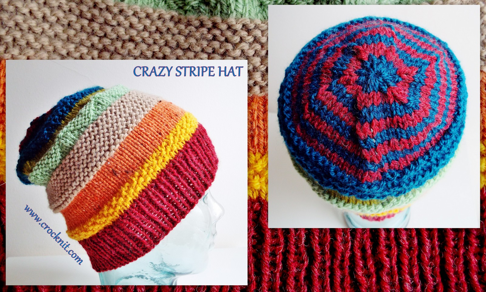 Hats To Knit Free Patterns Microcknit Creations Crazy Stripe Hat Free Knit Pattern