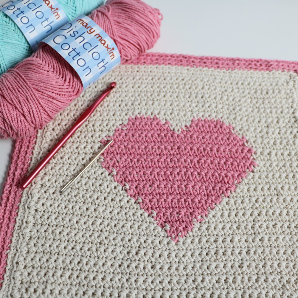 Heart Shaped Dishcloth Knitting Pattern Free Crochet Pattern Heart Dishcloth Mjs Off The Hook Designs