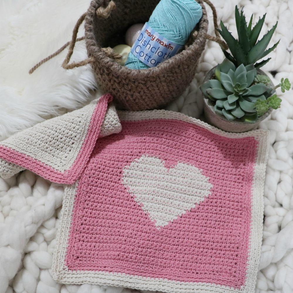 Heart Shaped Dishcloth Knitting Pattern Free Crochet Pattern Heart Dishcloth Mjs Off The Hook Designs