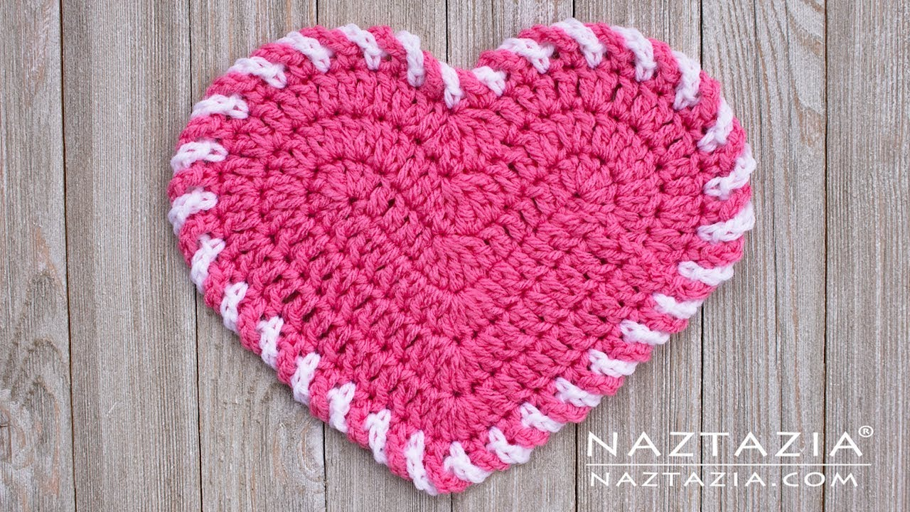 Heart Shaped Dishcloth Knitting Pattern Learn How To Crochet Light Heart Dishcloth For Valentines Day
