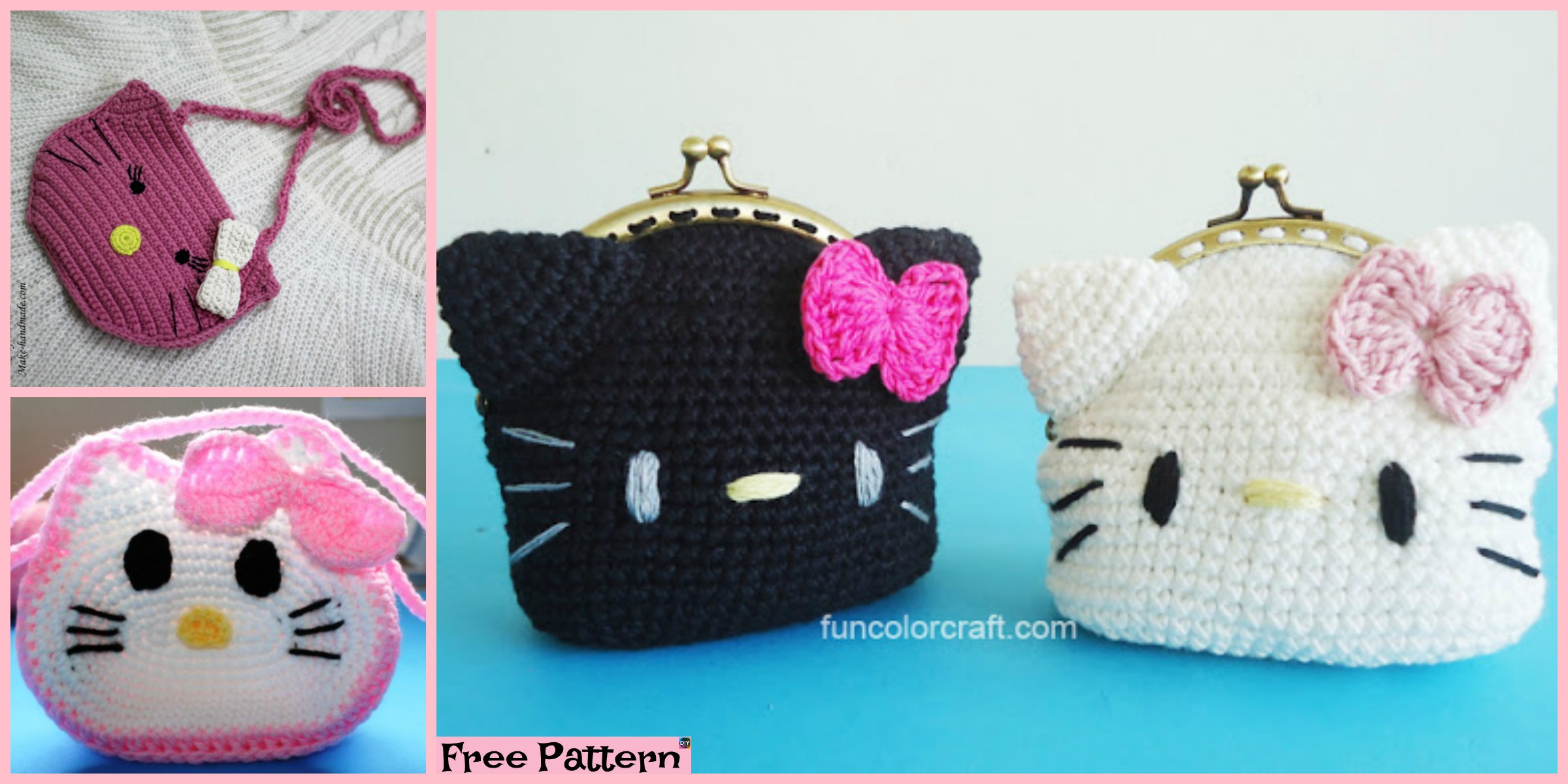 Hello Kitty Knitting Patterns Free Cute Crochet Hello Kitty Purse Free Patterns Diy 4 Ever