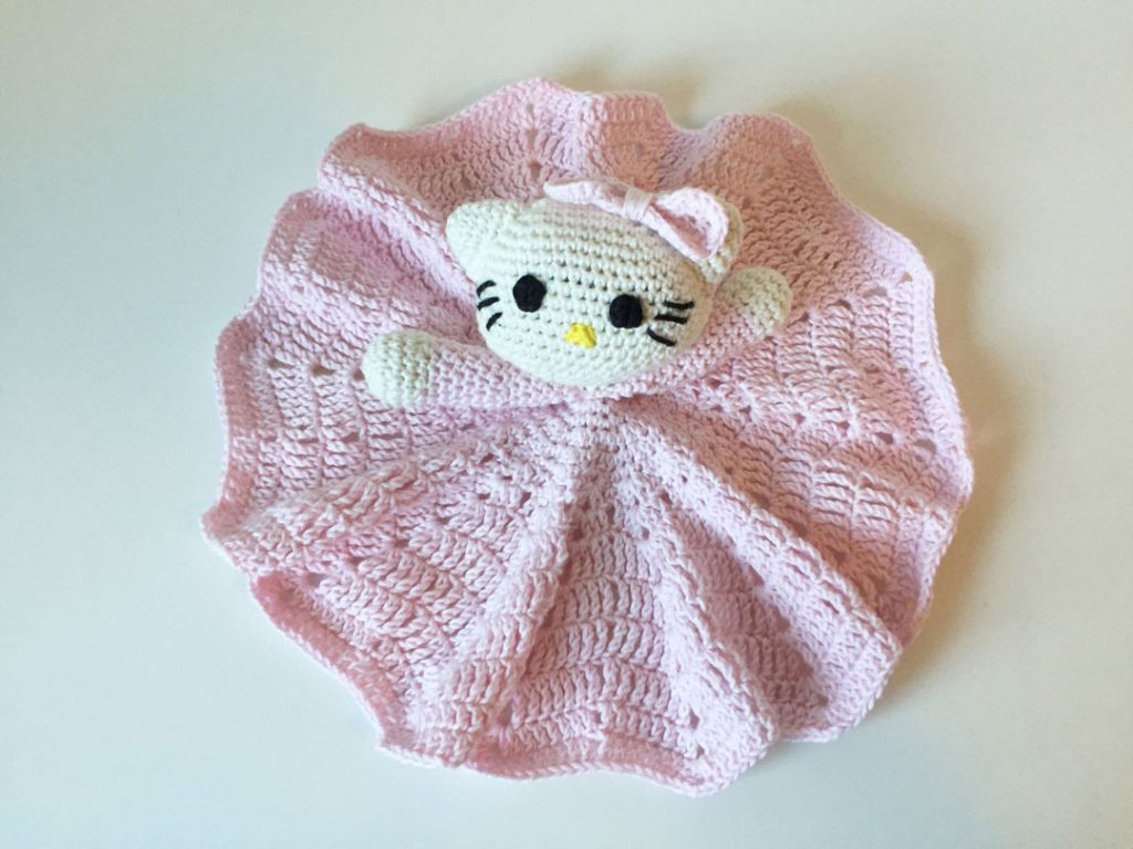 Hello Kitty Knitting Patterns Free Hello Kitty Lovey Security Blanket Free Crochet Pattern Rikke