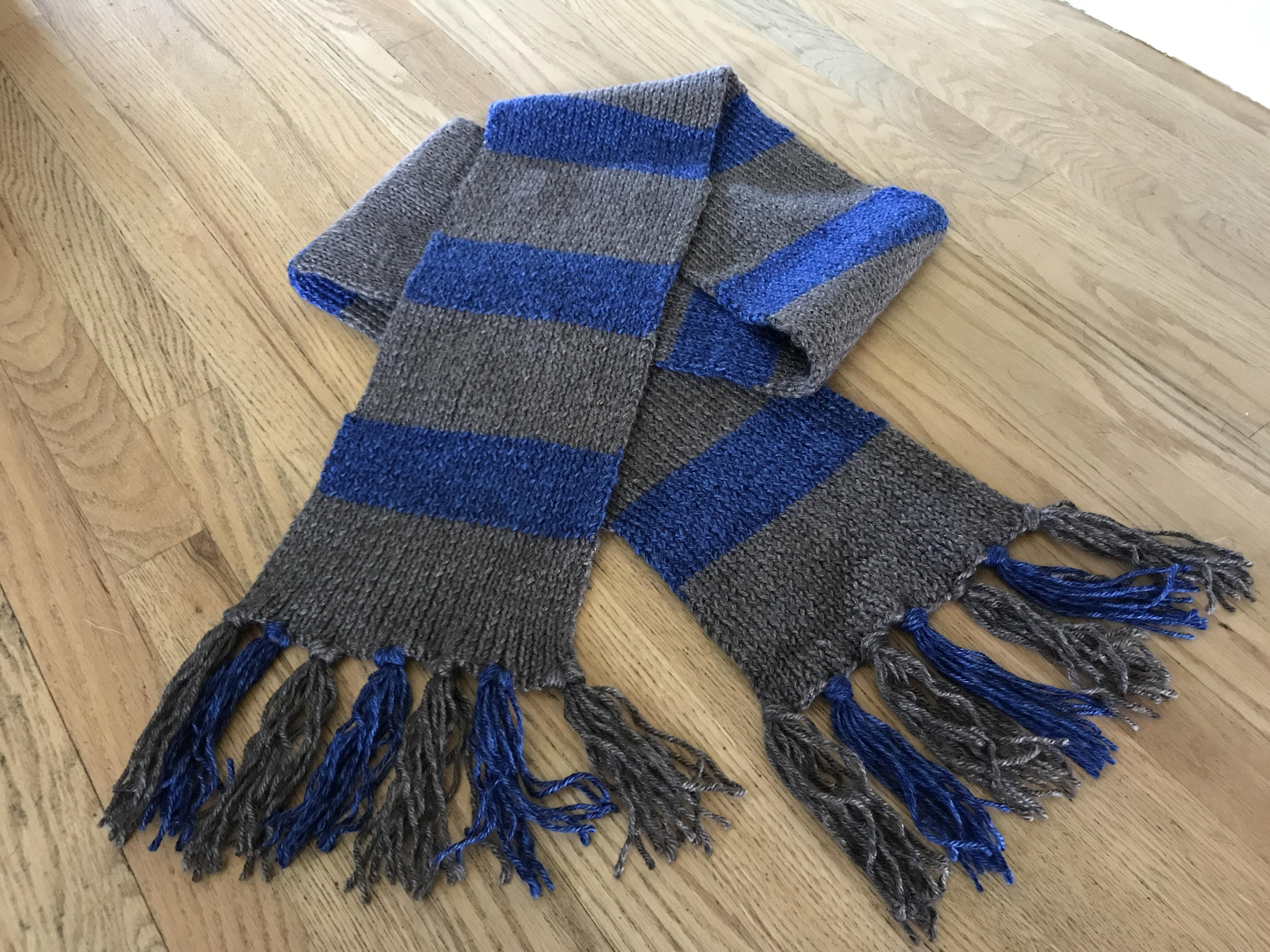 Hogwarts House Scarf Knitting Pattern Fo Ravenclaw Scarf Inspired Fantastic Beasts Made One For