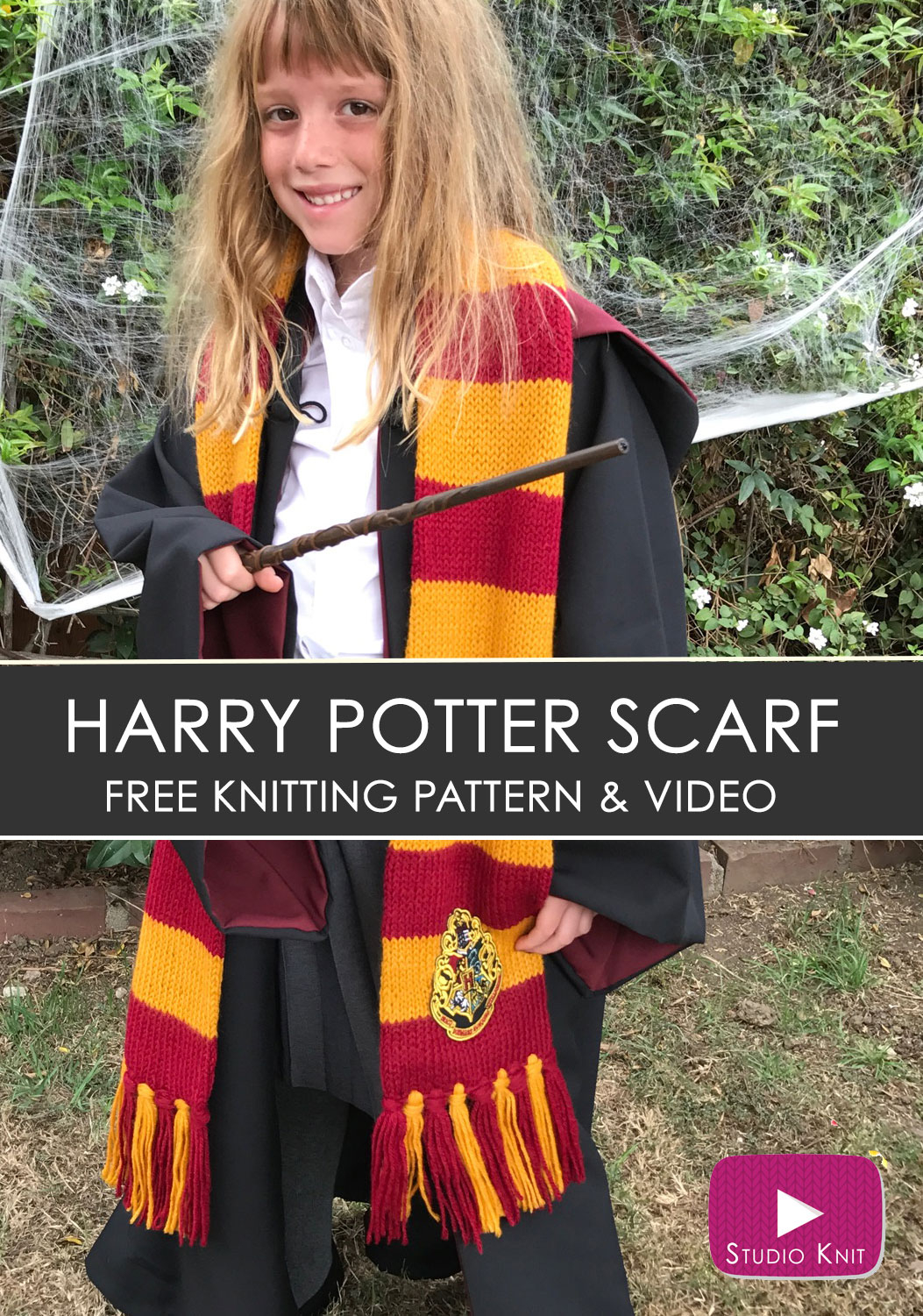 Hogwarts House Scarf Knitting Pattern Harry Potter Scarf Knitting Pattern Studio Knit