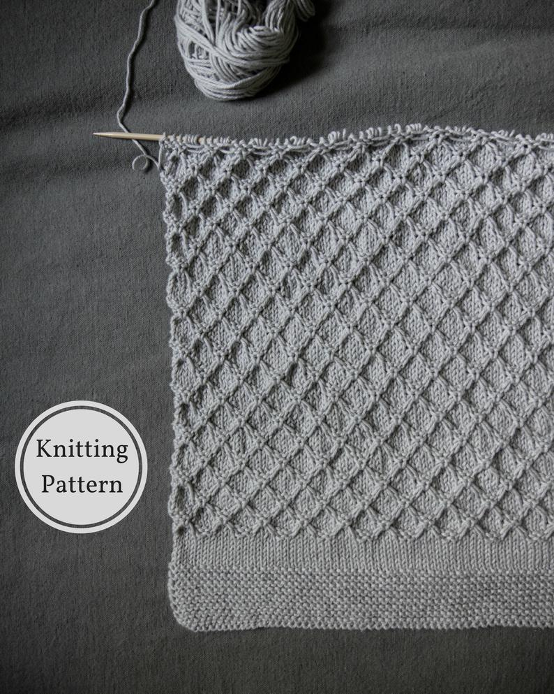 Honeycomb Knitting Stitch Pattern Honeycomb Ba Blanket Pattern Easy Knitting Pattern Knitted Ba Blanket Ba Blanket Knitting Pattern Easy Ba Knit Pattern