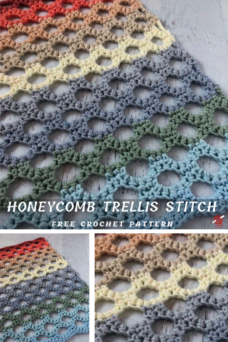 Honeycomb Knitting Stitch Pattern Pattern Center Crochet Honeycomb Trellis Stitch Tutorial11