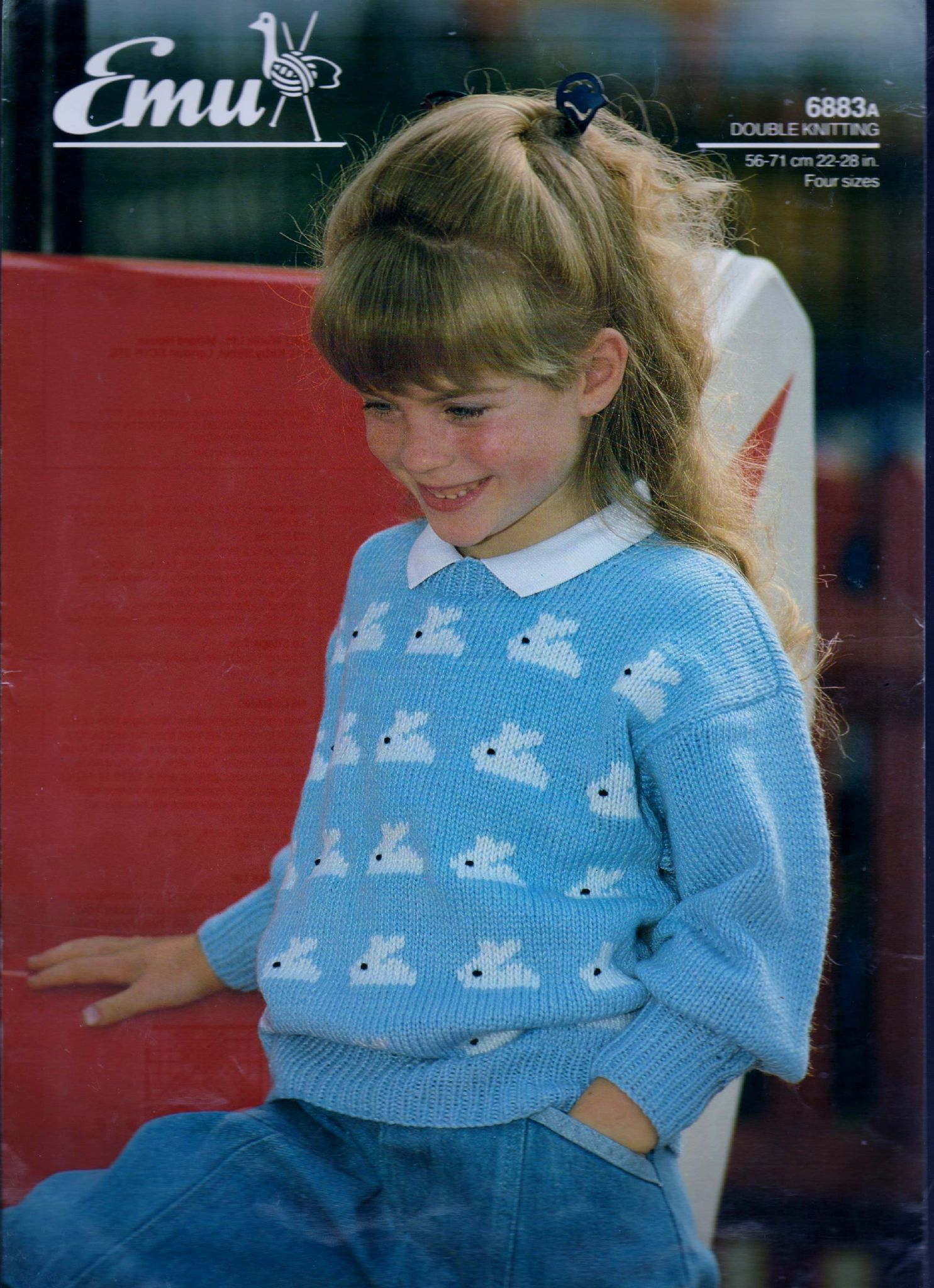 Intarsia Knit Patterns Original Vintage Knitting Pattern Ba Or Childs Bunny Rabbit Motif Intarsia Sweater Jumper Pullover In Double Knitting Chest 22 28