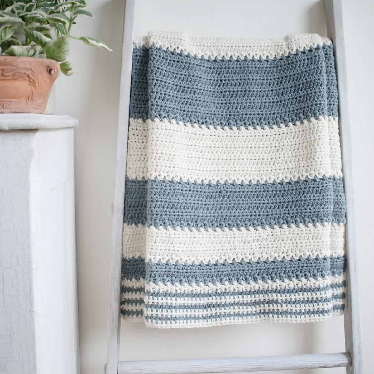 Irish Knit Baby Blanket Pattern Simple And Easy Striped Ba Blanket Crochet Pattern Crochet Life