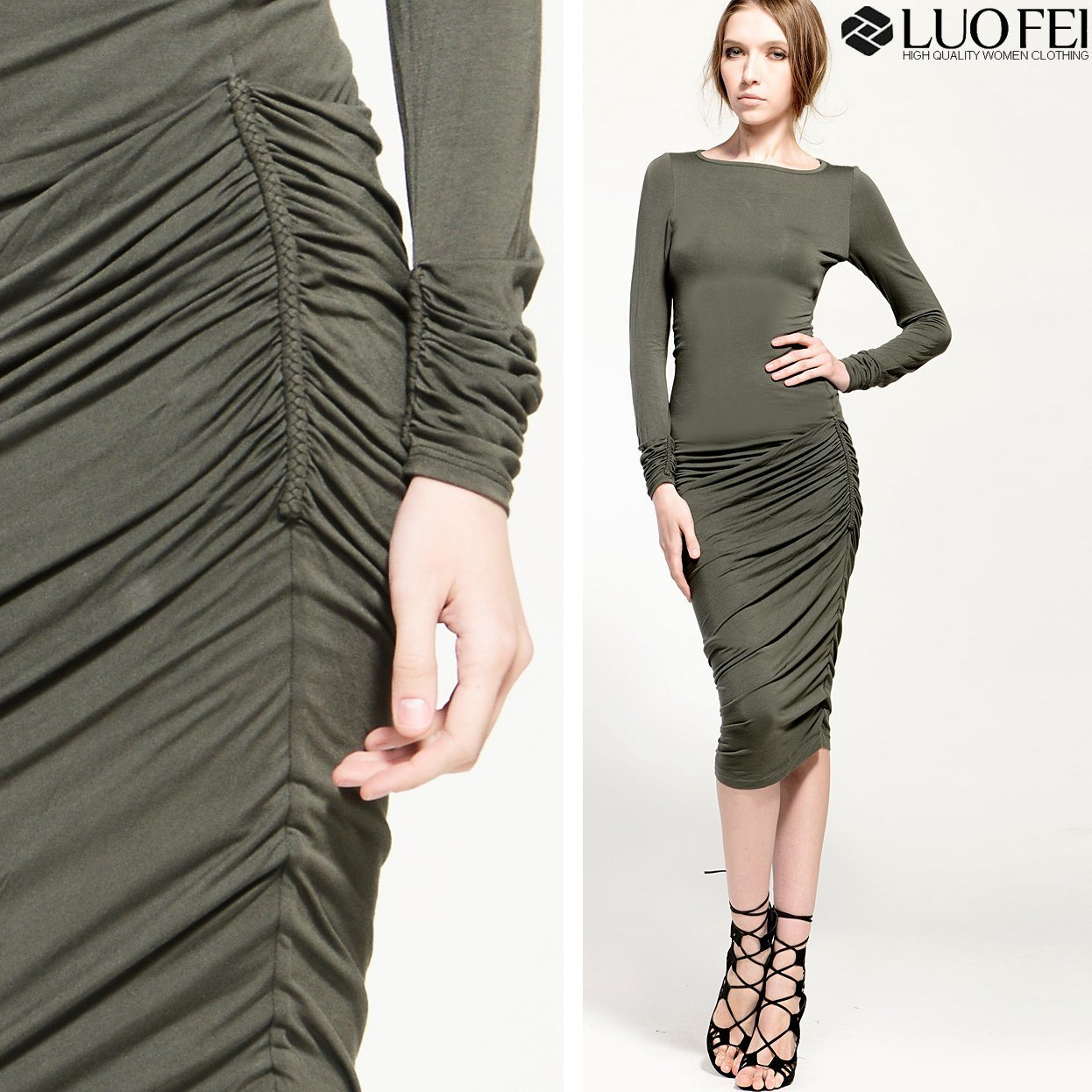 Jersey Knit Skirt Pattern Hot Item Boutique Designer Fitted Gathering Jersey Knit Elastic Shirring Dress