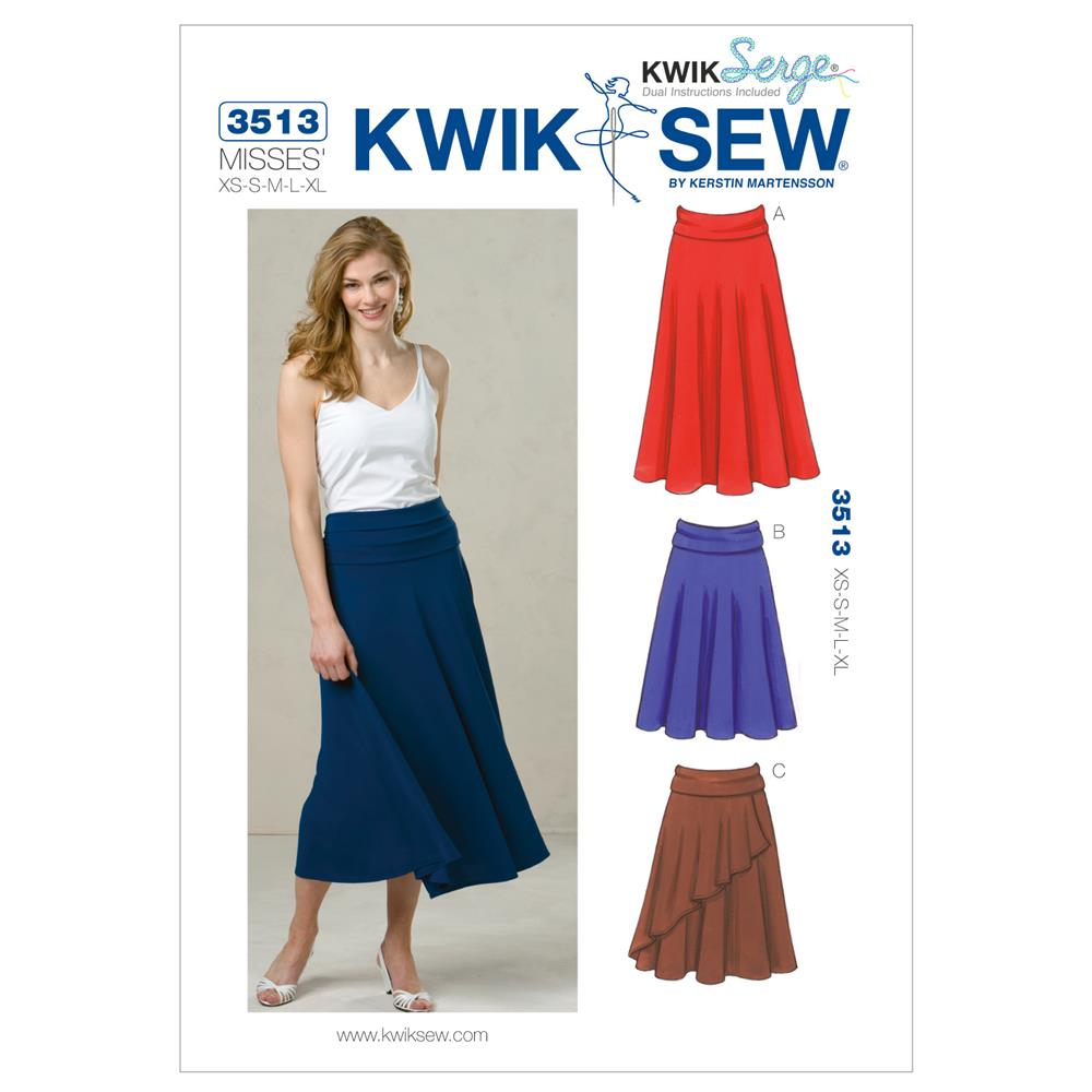 Jersey Knit Skirt Pattern Kwik Sew Misses Fold Over Waist Knit Skirts Pattern