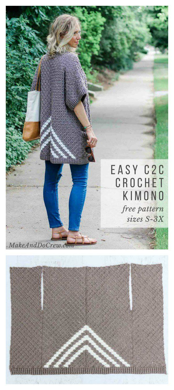 Kimono Sweater Knitting Pattern Womens Sweater Knitting Patterns Easy C2c Kimono Sweater Free