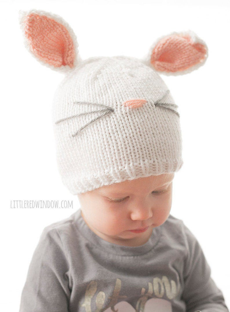 Knit Baby Bunny Hat Pattern Ba Bunny Hat Knitting Pattern Bunny Hat Pattern Bunny Ears Hat Bunny Ba Hat Bas First Easter Bunny Beanie Knit Bunny Hat