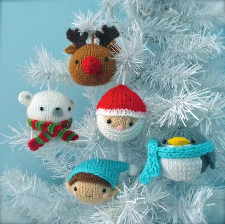 Knit Christmas Ornament Patterns Amigurumi Knit Christmas Balls Ornament Pattern Set Digital Download