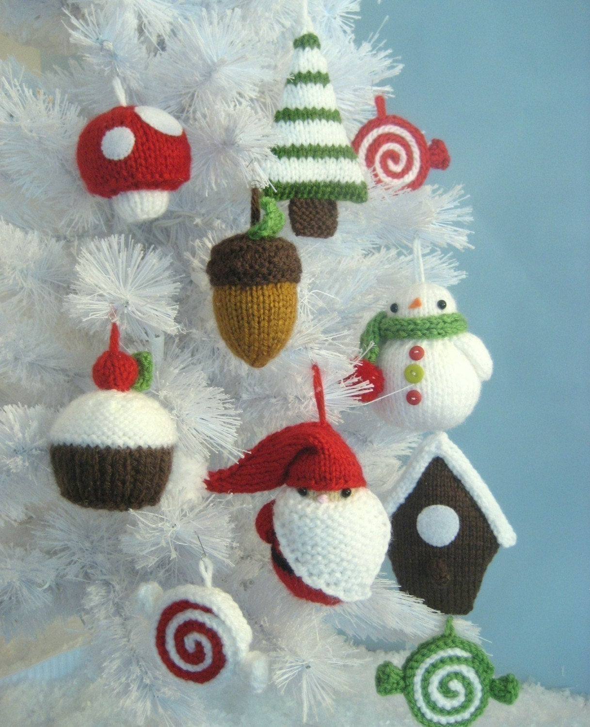Knit Christmas Ornament Patterns Amigurumi Knit Christmas Ornament Pattern Set Digital Download