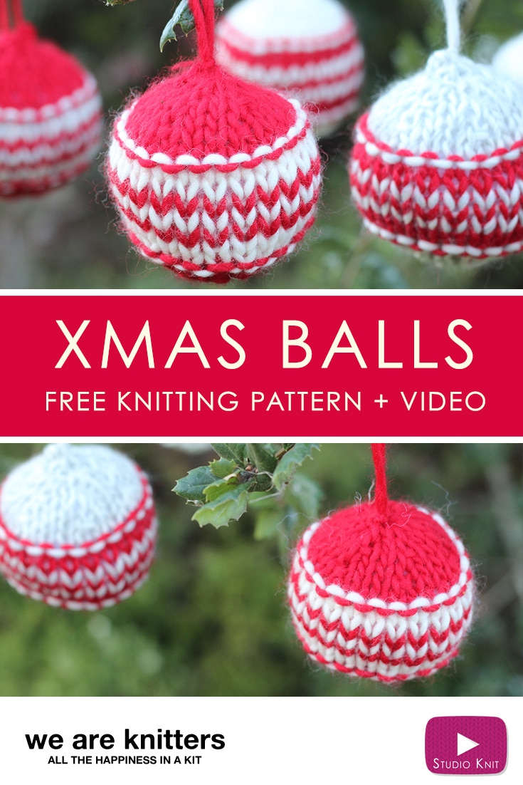 Knit Christmas Ornament Patterns Christmas Ball Holiday Ornament Knitting Pattern With Video Tutorial