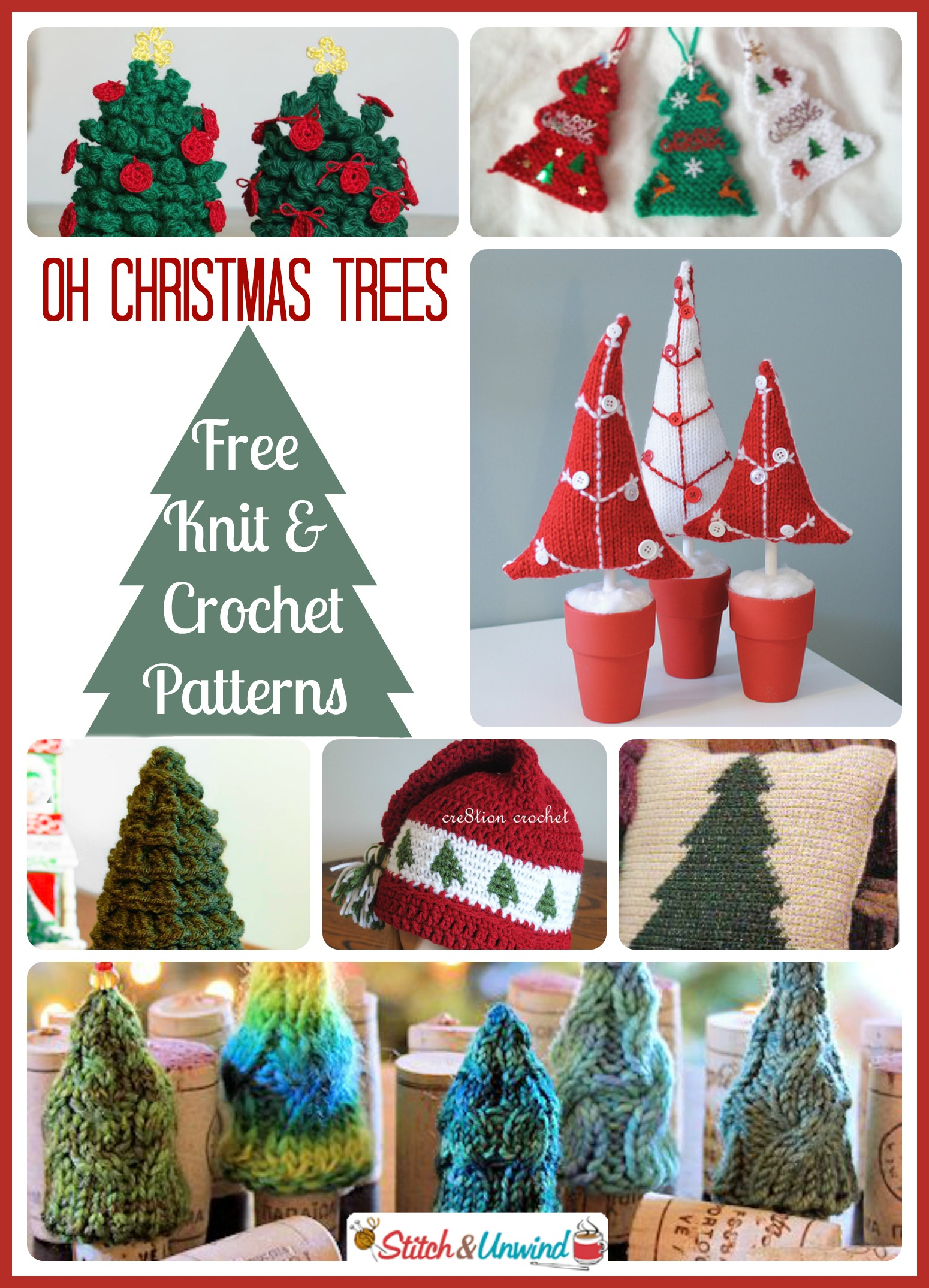 Knit Christmas Ornament Patterns Oh Christmas Trees Lovely Knit Crochet Patterns Stitch And Unwind