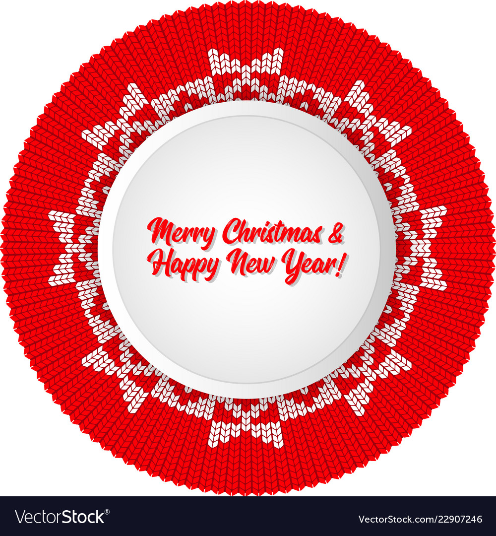 Knit Circle Pattern Christmas Round Pattern Knit Card Template For