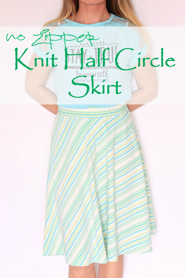 Knit Circle Pattern Easy Half Circle Skirt No Zipper