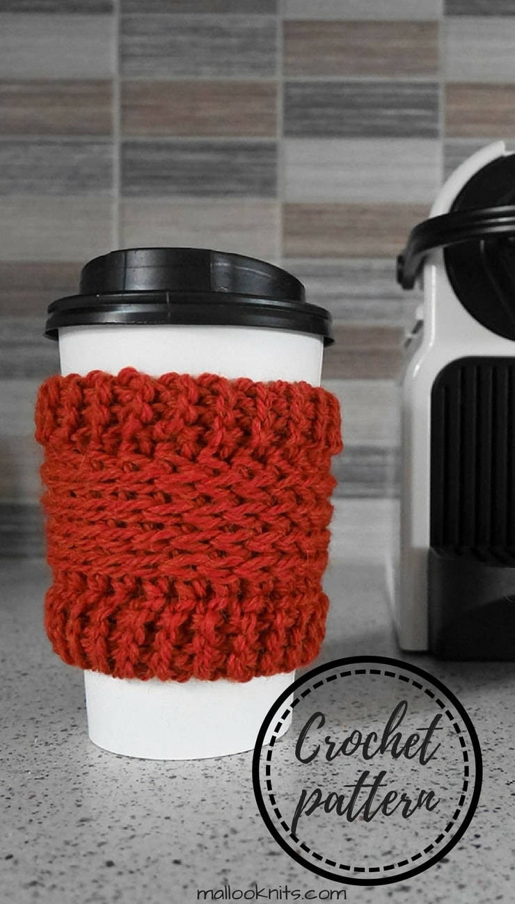 Knit Coffee Cup Sleeve Pattern Crochet Coffee Cup Cozy Free Pattern Mallooknits