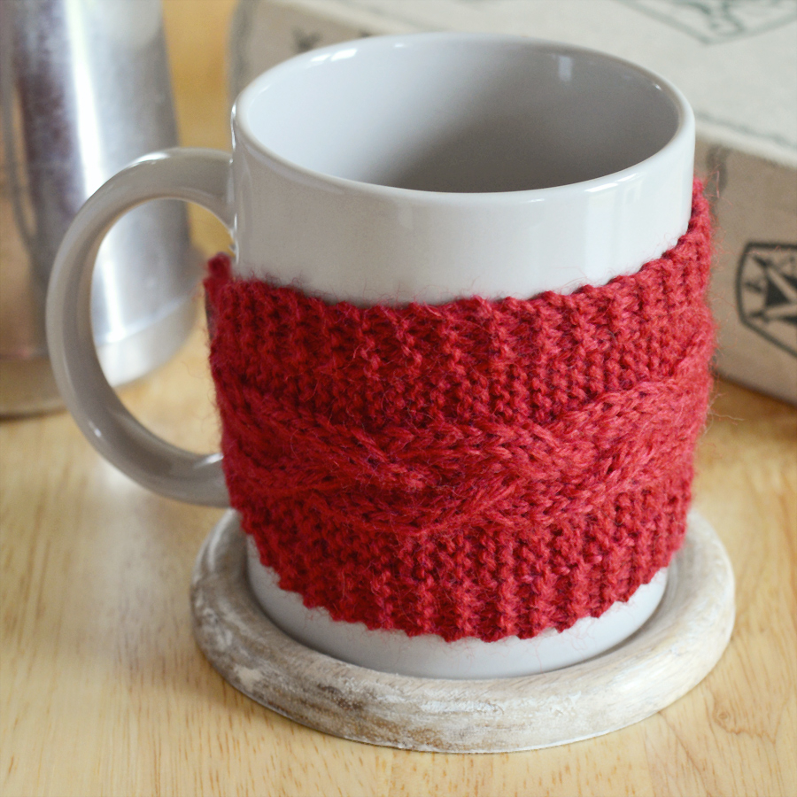 Knit Coffee Cup Sleeve Pattern Diy Braided Cable Mug Cosy With Free Pattern