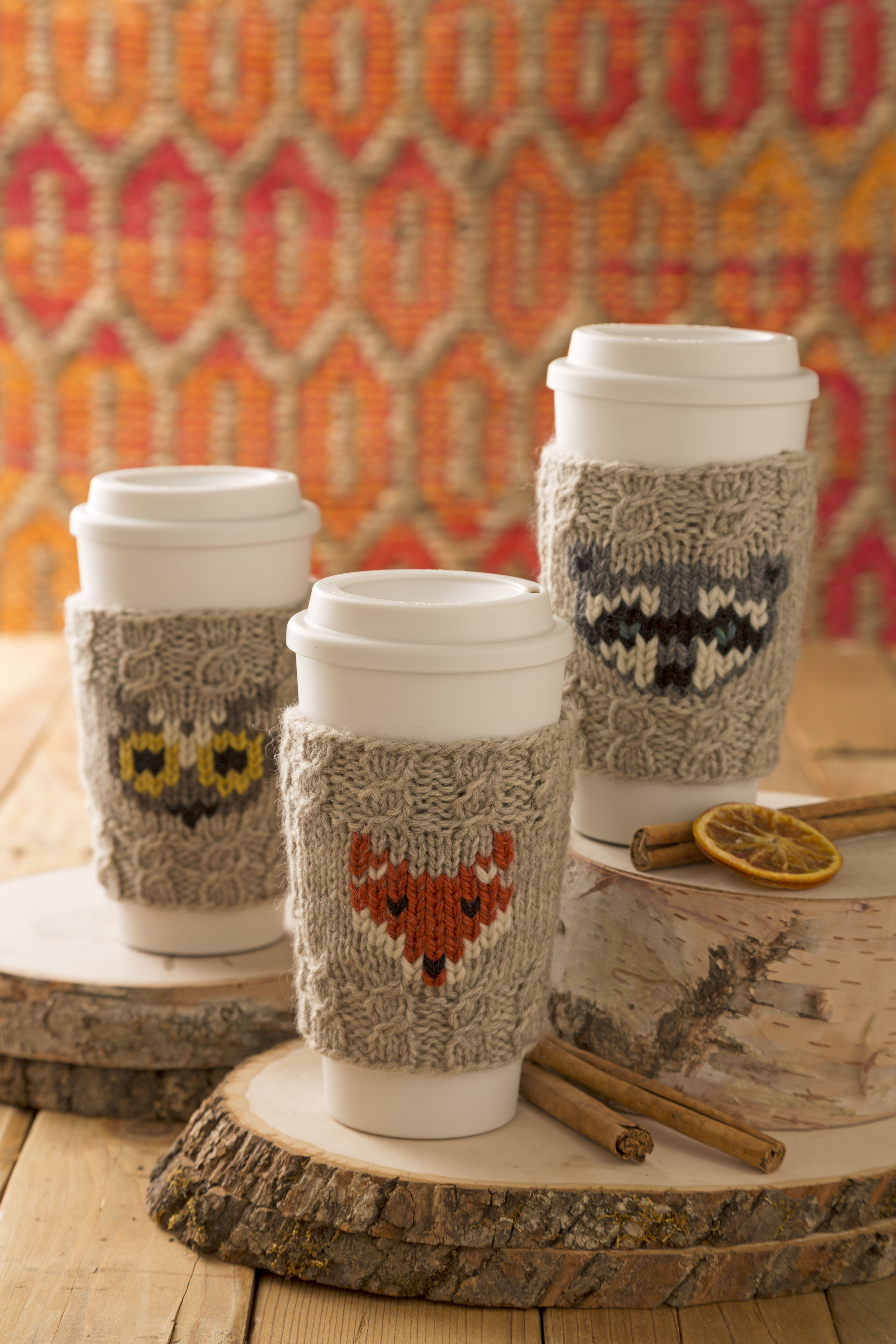 Knit Coffee Cup Sleeve Pattern Forest Folk Cup Cozies Stitch And Unwind