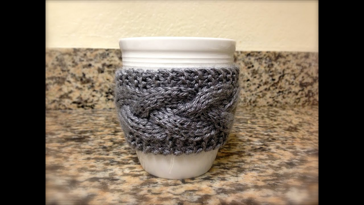 Knit Coffee Cup Sleeve Pattern Knitting Tutorial Mug Holder