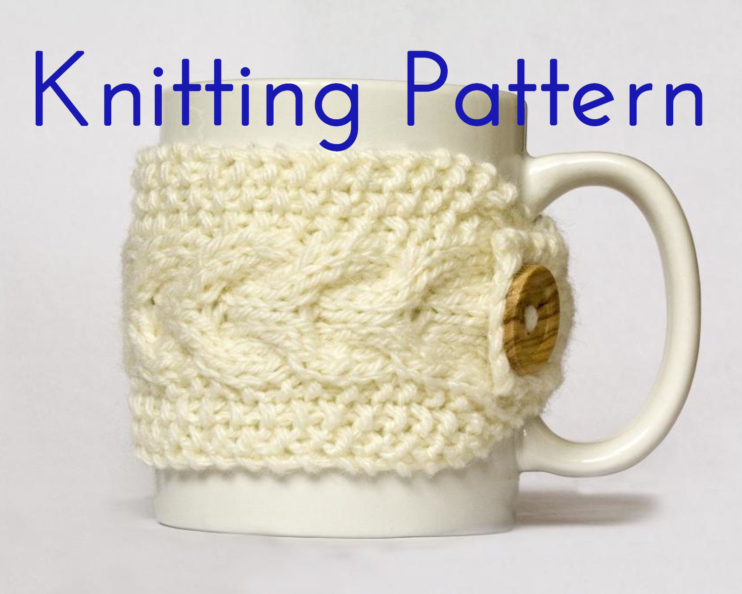 Knit Coffee Cup Sleeve Pattern Pdf Knitting Pattern Cabled Mug Cozy Coffee Cup Sleeve Cup Cover Aranworsted Weight