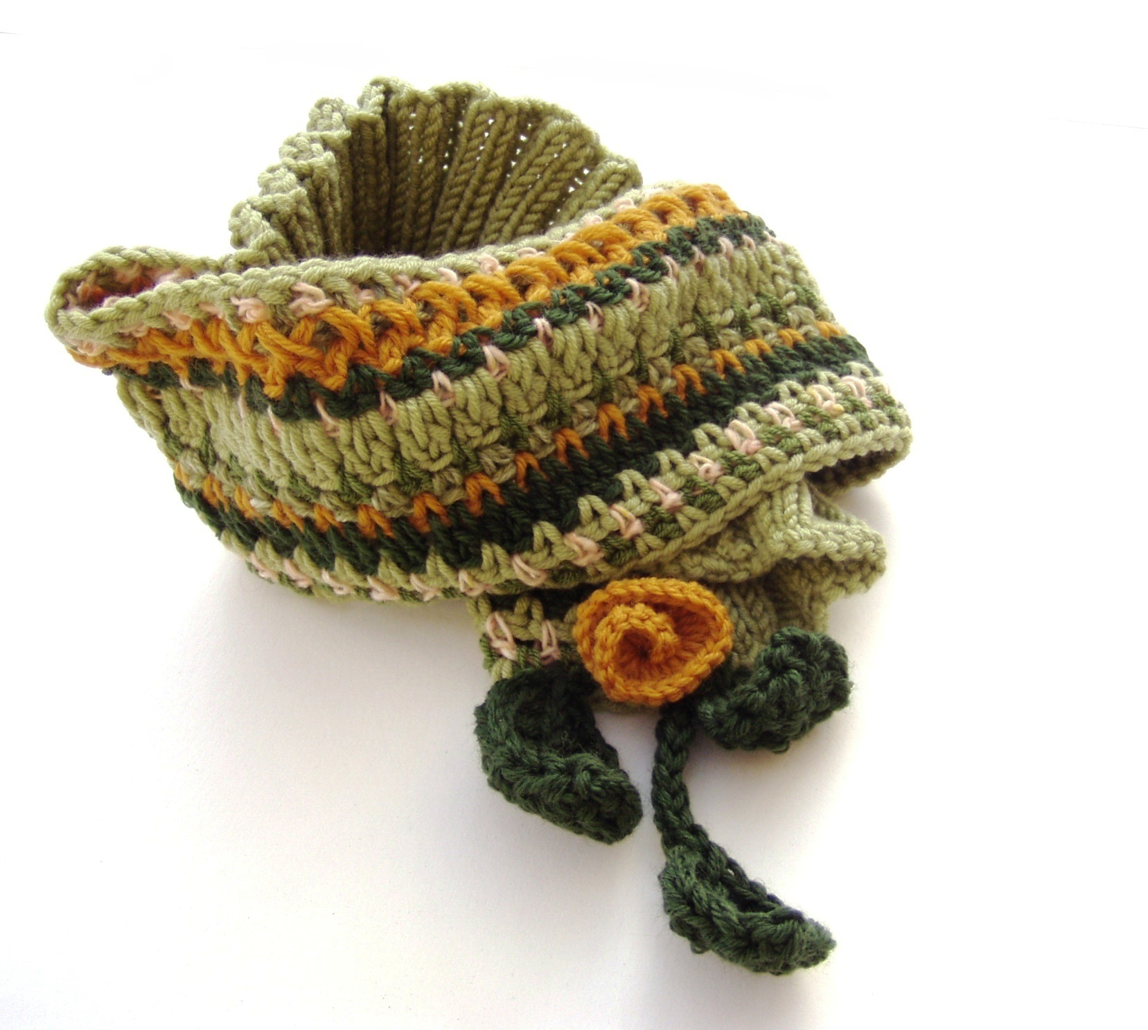 Knit Cowl Scarf Pattern Spring Green Pastel Knit Cowl Boho Fashion Wool Crochet Infinity Scarf For Women