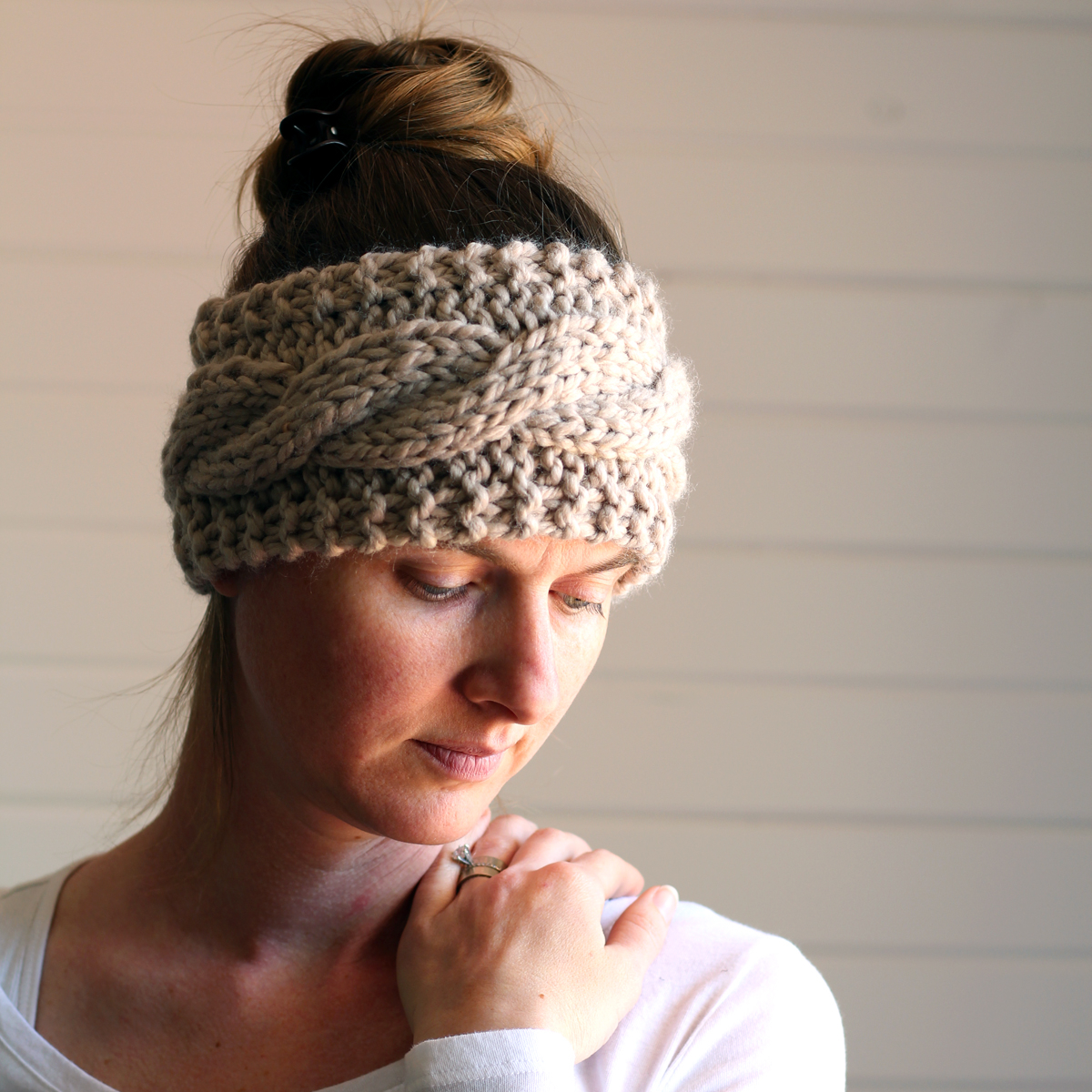 Knit Headband With Flower Pattern Friendship Headband Knitting Pattern