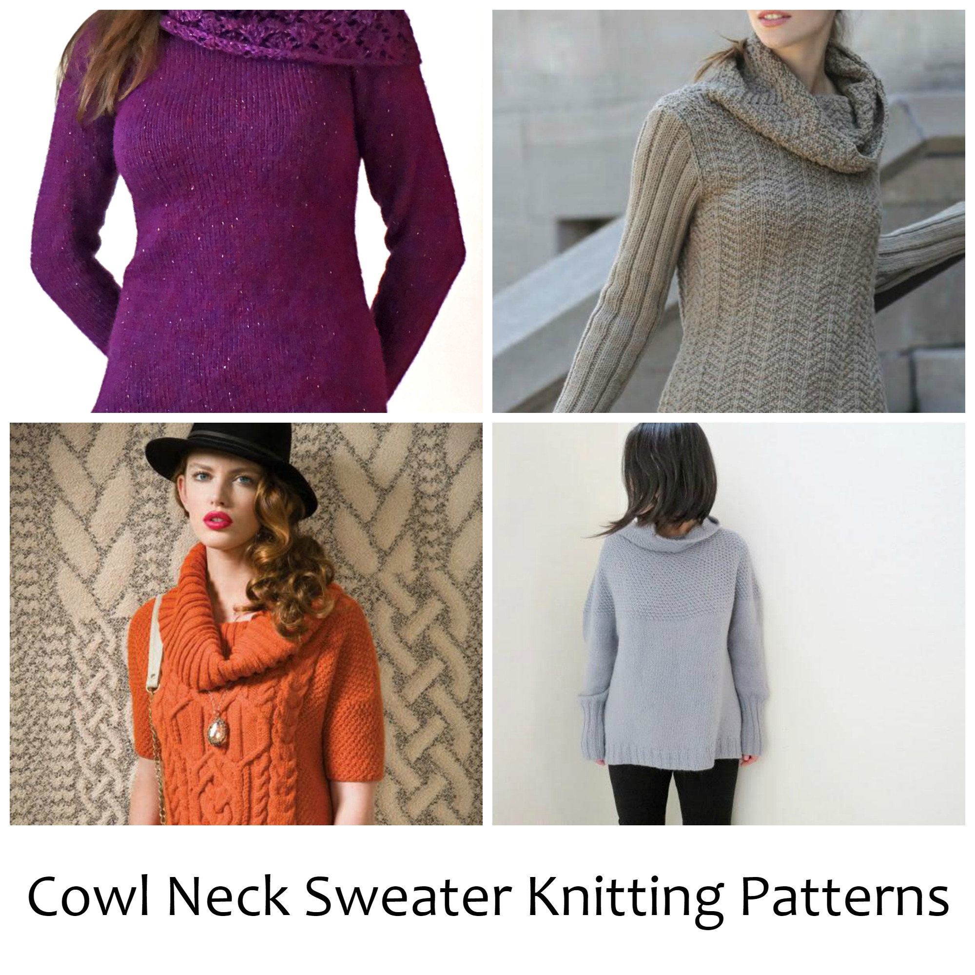 Knit Jumper Pattern 10 Cozy Cowl Neck Sweater Knitting Patterns
