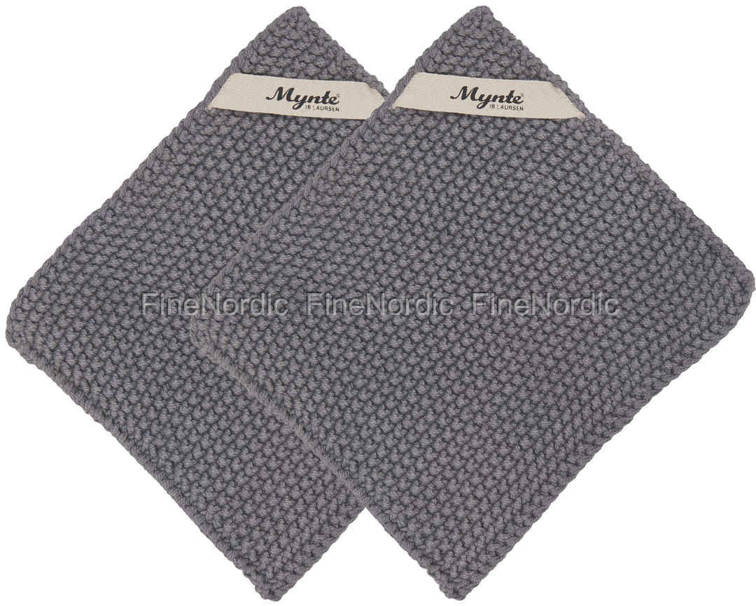 Knit Potholder Patterns Ib Laursen Potholders Dark Grey Mynte Knitted Set Of 2