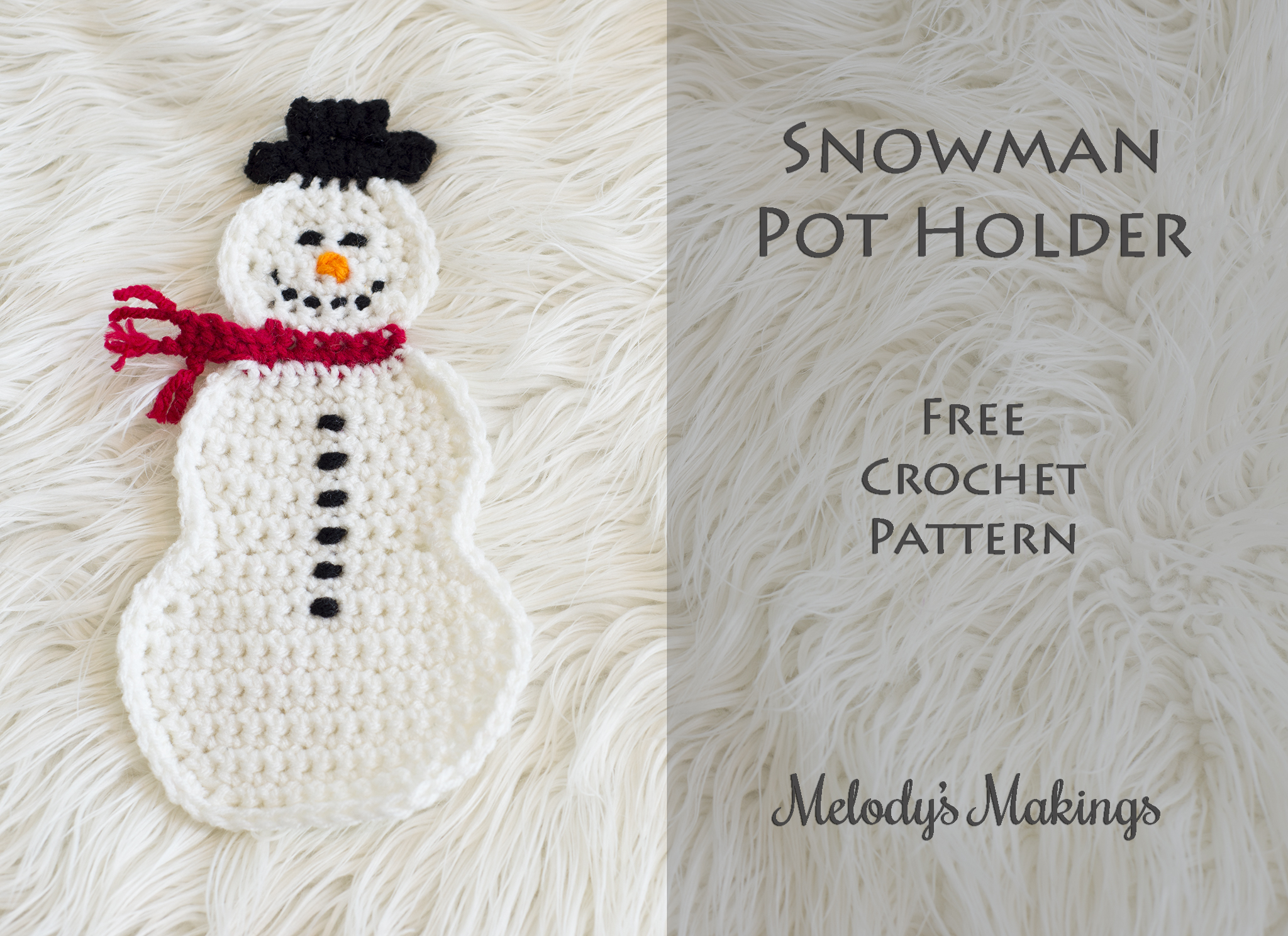 Knit Potholder Patterns Snowman Pot Holder Free Pattern Knit Crochet Melodys Makings