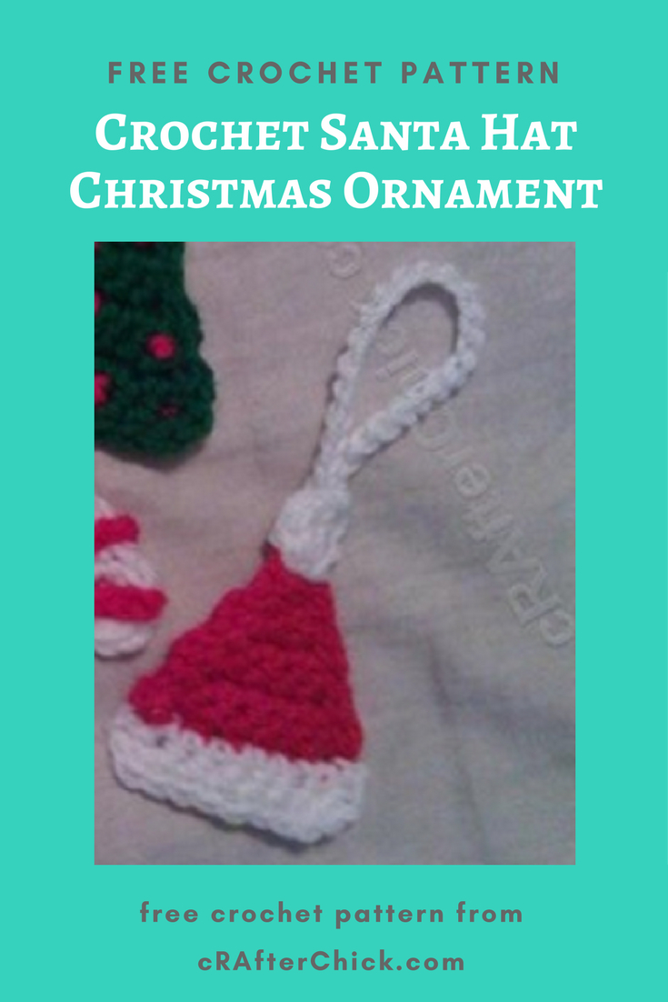 Knit Santa Hat Pattern Free Crochet Santa Hat Christmas Ornament Pattern Crafterchick Free