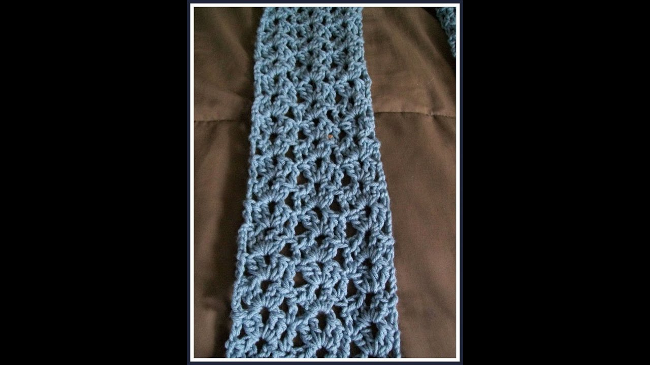Knit Scarf Pattern Lace Easy Crochet Lacy Shell Scarf Pattern