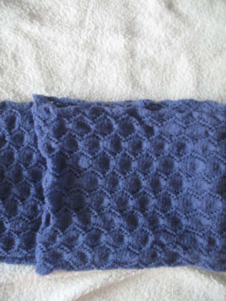 Knit Scarf Pattern Lace Fine Purple Lace Stitch Knit Scarf